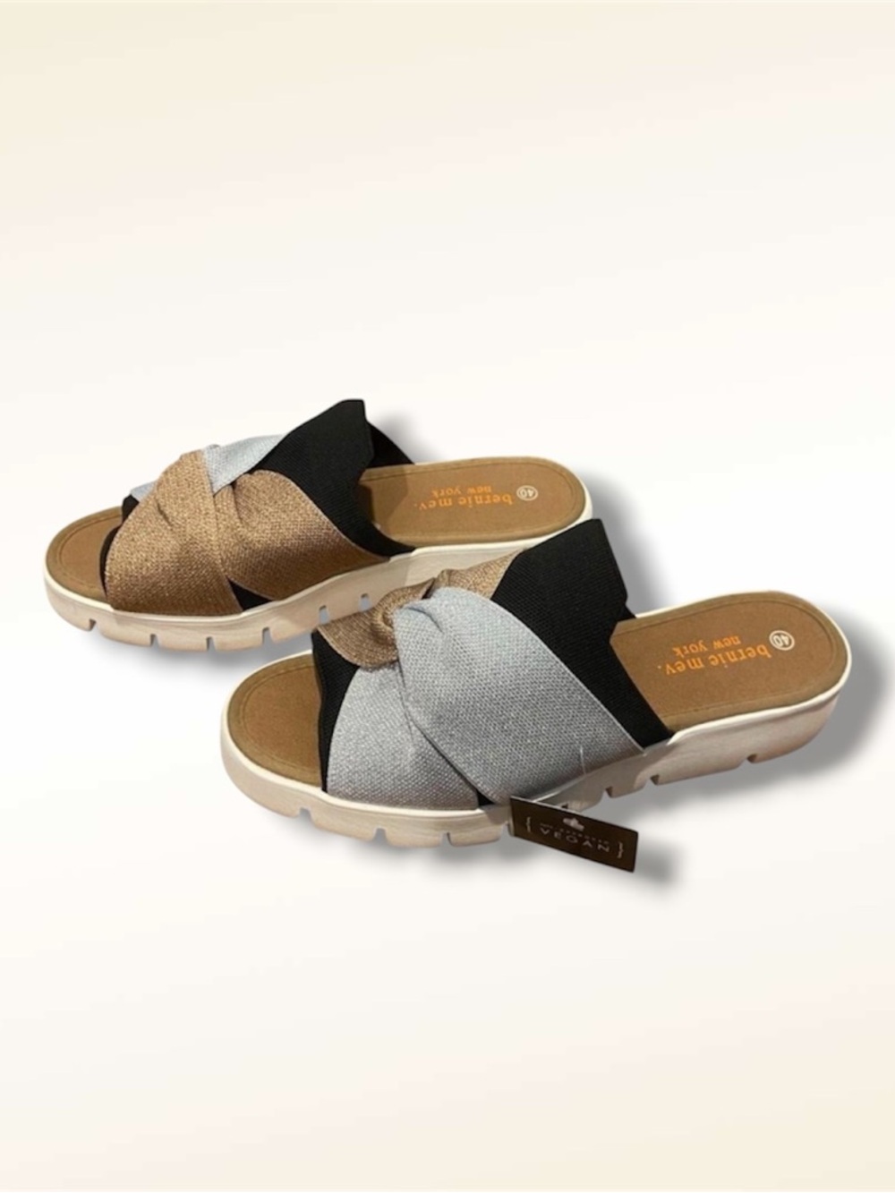 Bernie Mev New York Vegan Platform Slide Sandals‎ Size 40 US 9-9.5 NWT